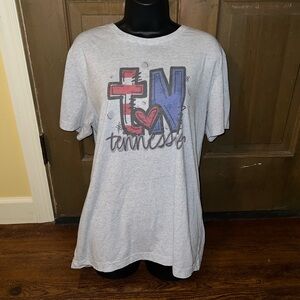 ⭐️Bella Canvas Tennessee Heather Gray Short Sleeve Soft Tee Size L